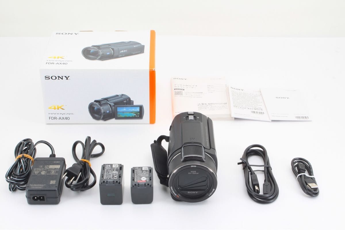 〓美品〓SONYソニー Handycam FDR-AX40 4K 64GB ★バッテリー2個★ #5568