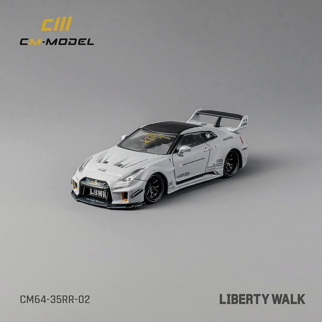 1/64 CM MODEL 日産 Nissan GTR R35 LBWK グレー ホイール付きの画像2