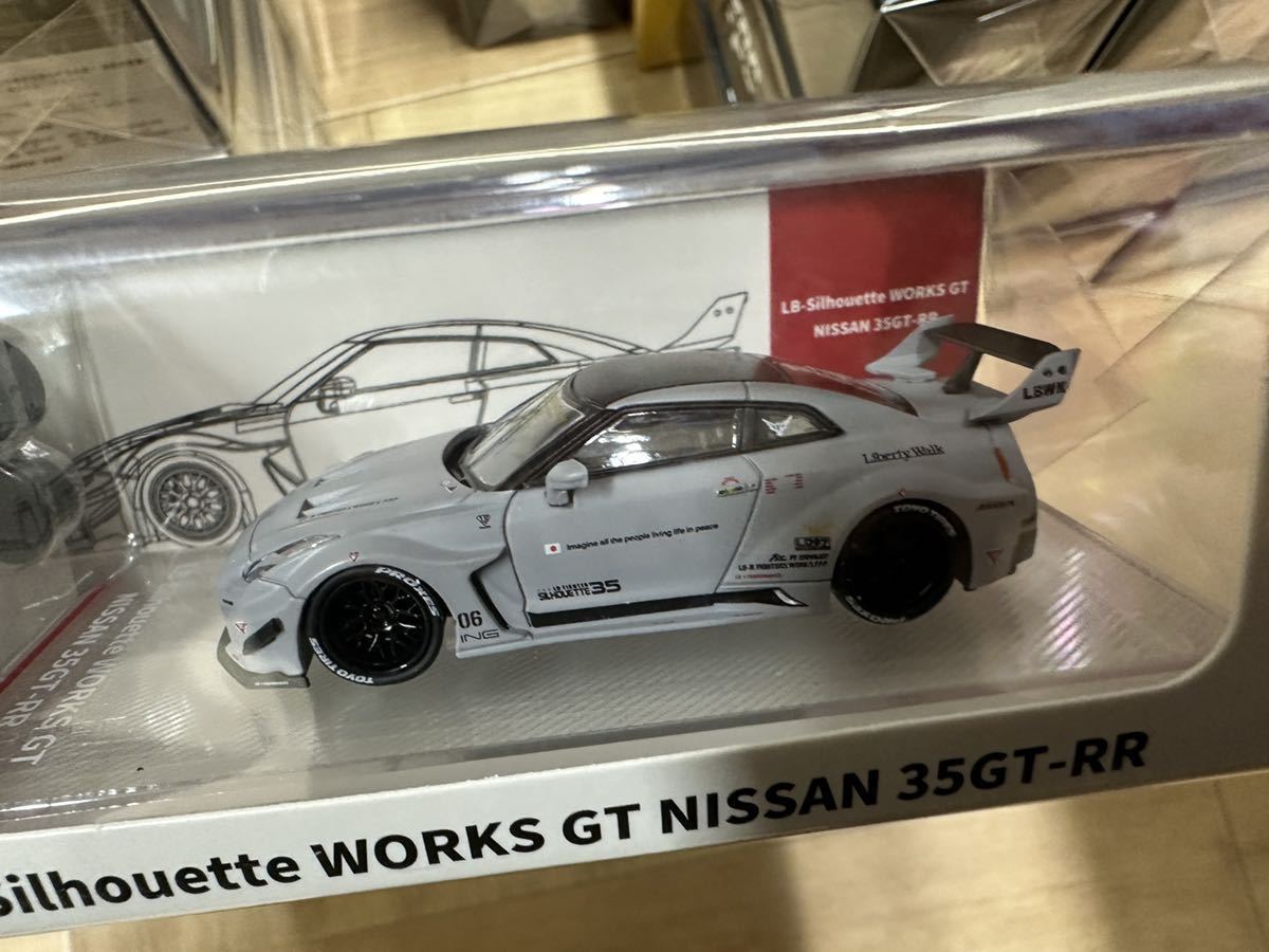 1/64 CM MODEL 日産 Nissan GTR R35 LBWK グレー ホイール付きの画像9