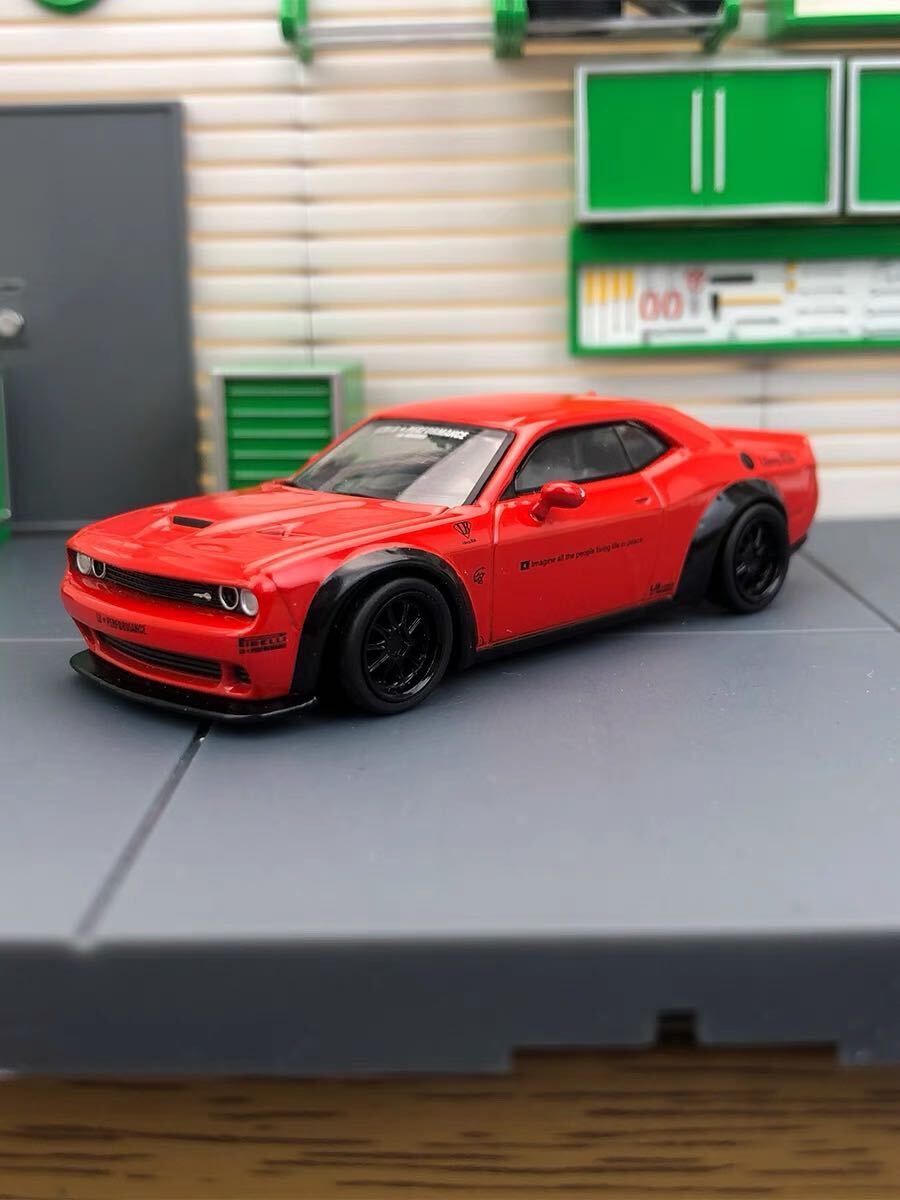  1/64 Tarmac Works ターマックワークス LB WORKS LBWK dodge challenger SRT ダッジ チャレンジャー 赤の画像5