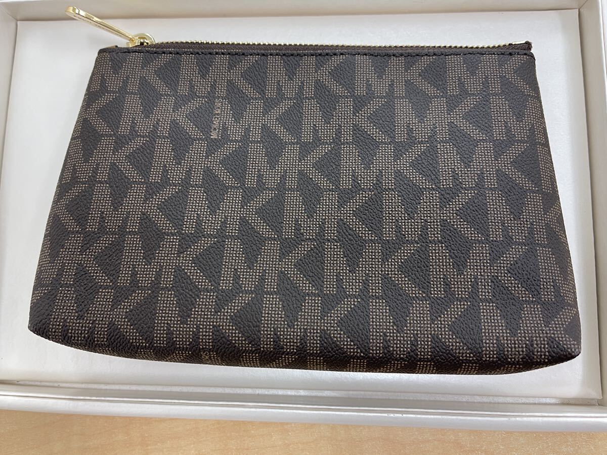 MICHAEL KORS マイケルコース モノグラムコスメポーチ 小物入れ トラベルポーチ ブラウン_画像8