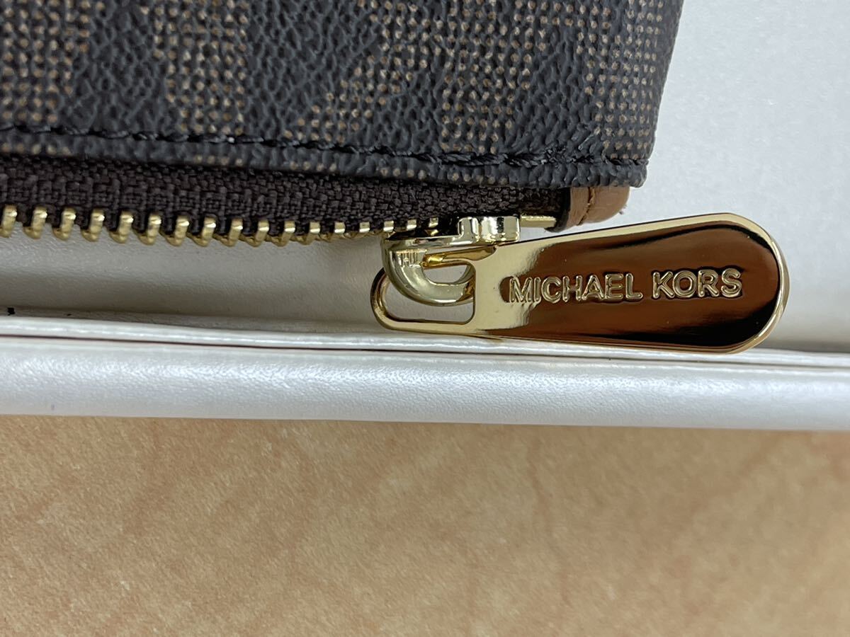 MICHAEL KORS マイケルコース モノグラムコスメポーチ 小物入れ トラベルポーチ ブラウン_画像7