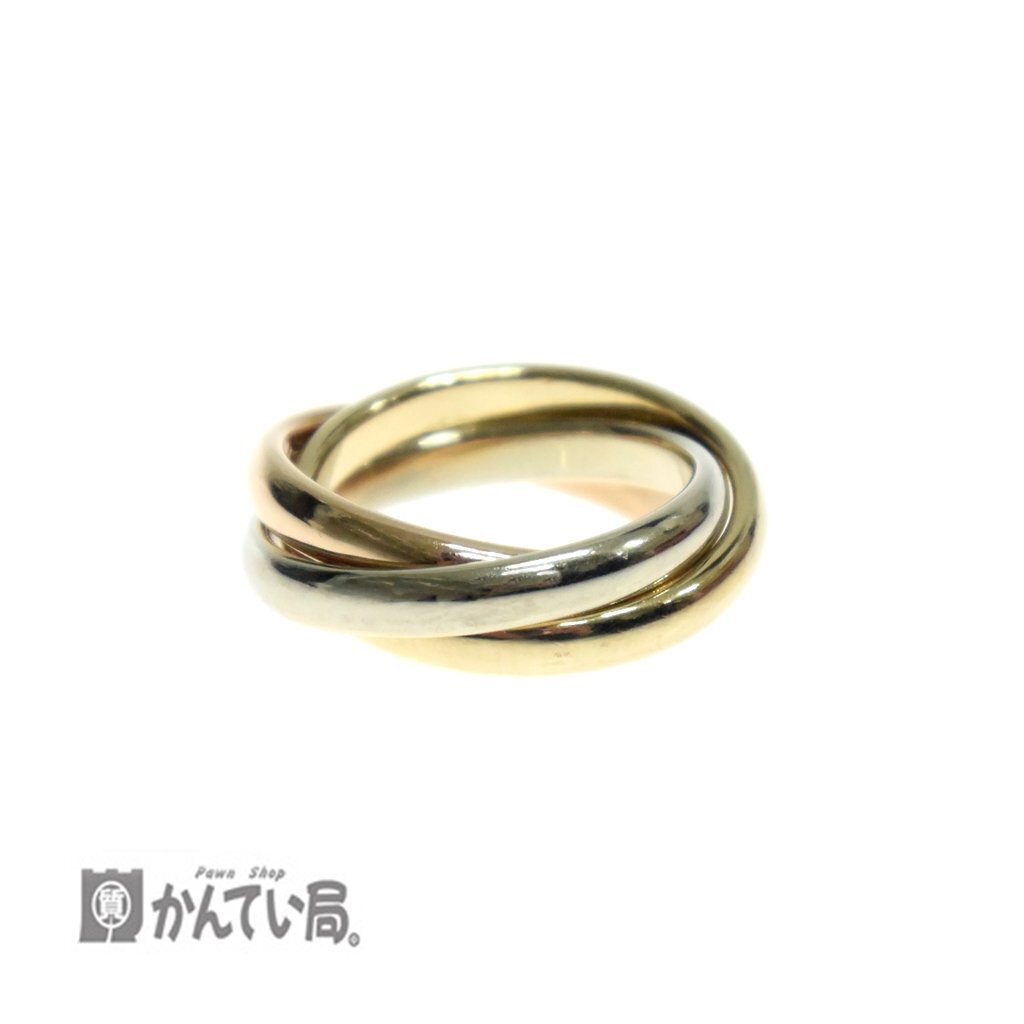 美品 TIFFANY&Co. ティファニー 585 K14 トリニティ リング 指輪 リングサイズ:約8号 ホワイトゴールド ピンクゴールド イエローゴールドの画像2