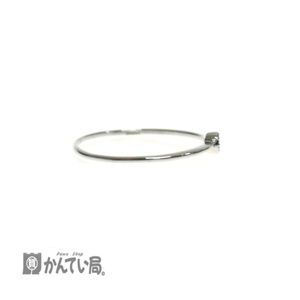 美品 Pt900 ダイヤ リング プラチナ 指輪 リングサイズ:約11号 ジェムグレーディングシステムジャパン ミニ鑑別書付 シンプル ダイヤモンドの画像4