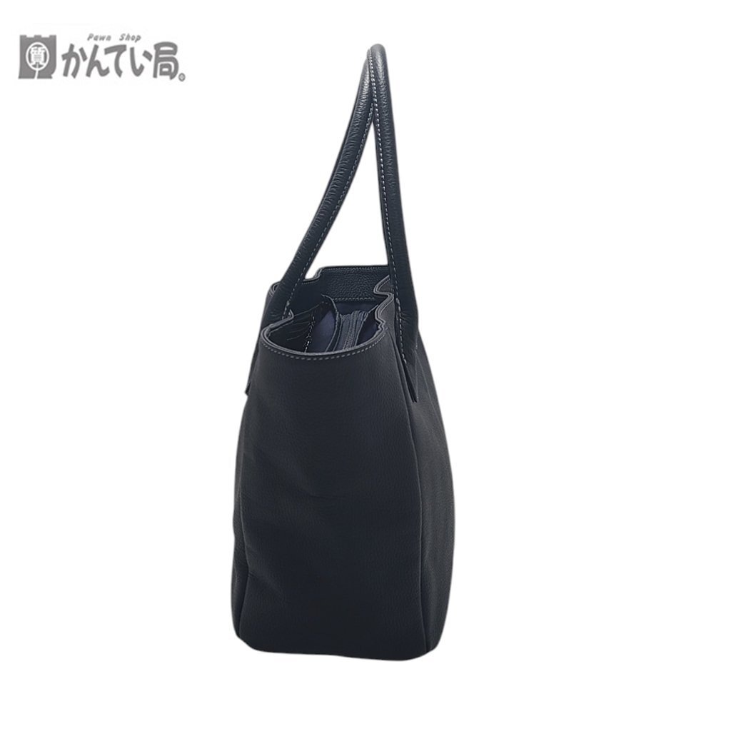 Kitamura Kitamura кожа большая сумка ручная сумочка темно-синий темно-синий застежка-молния открывающийся и закрывающийся карман большое количество вставка есть женский сумка женщина портфель 