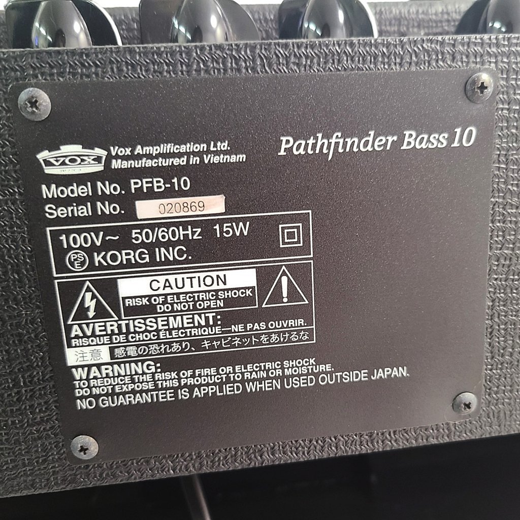 ジャンク品 VOX ヴォックス Pathfinder Bass 10 ベースアンプ PFB-10 音響機器 動作未確認 現状販売品 ※通電確認のみの画像7