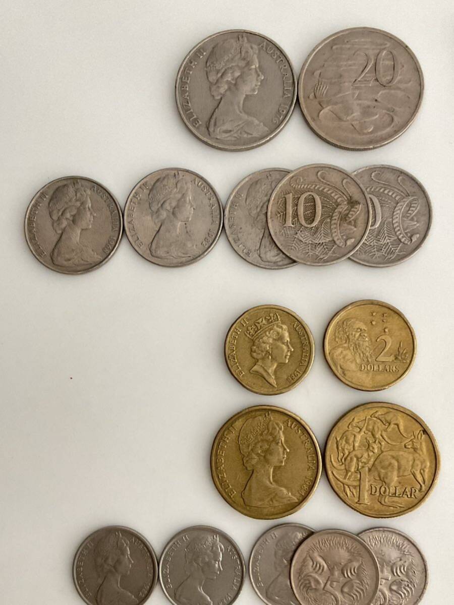 旧オーストラリアドル60~古銭 硬貨 貨幣 外国銭 80年代紙幣＆コイン合計37ドル18セント分_画像4