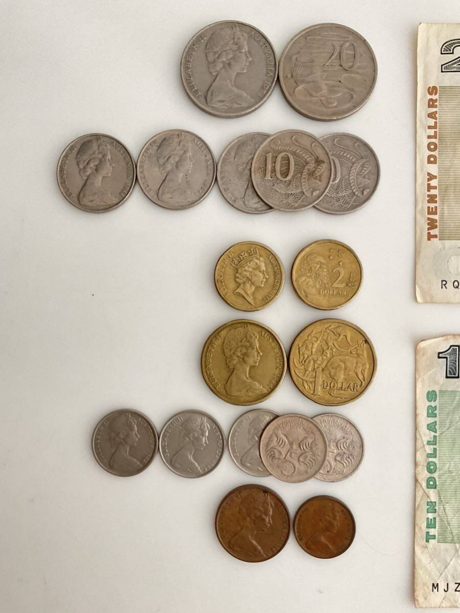 旧オーストラリアドル60~古銭 硬貨 貨幣 外国銭 80年代紙幣＆コイン合計37ドル18セント分_画像5