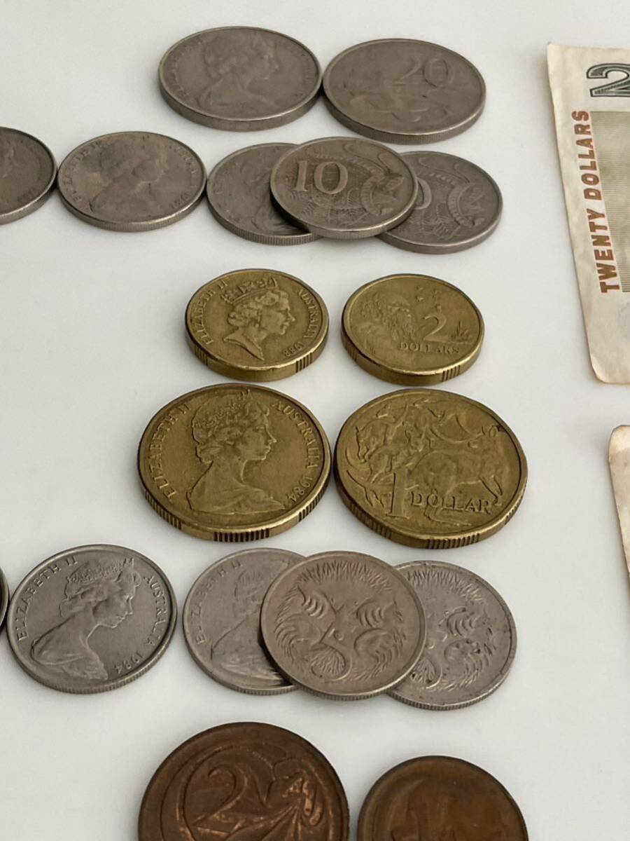 旧オーストラリアドル60~古銭 硬貨 貨幣 外国銭 80年代紙幣＆コイン合計37ドル18セント分_画像7