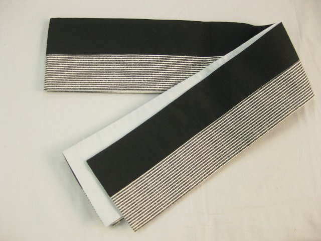 仕立て上り 半幅帯 仕立て上り 日本製 縞柄 細帯 黒の画像3