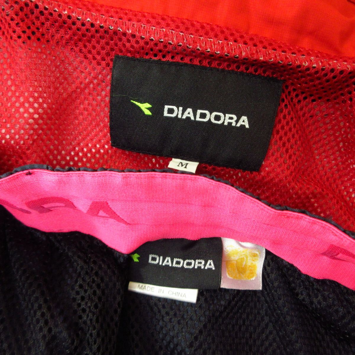 ◎DIADORA ディアドラ 青山学院 テニス M 上下セット◆ウィンドブレーカー ジャケット&パンツ ユニフォーム◆メンズ 白x黒◆B4055_画像9