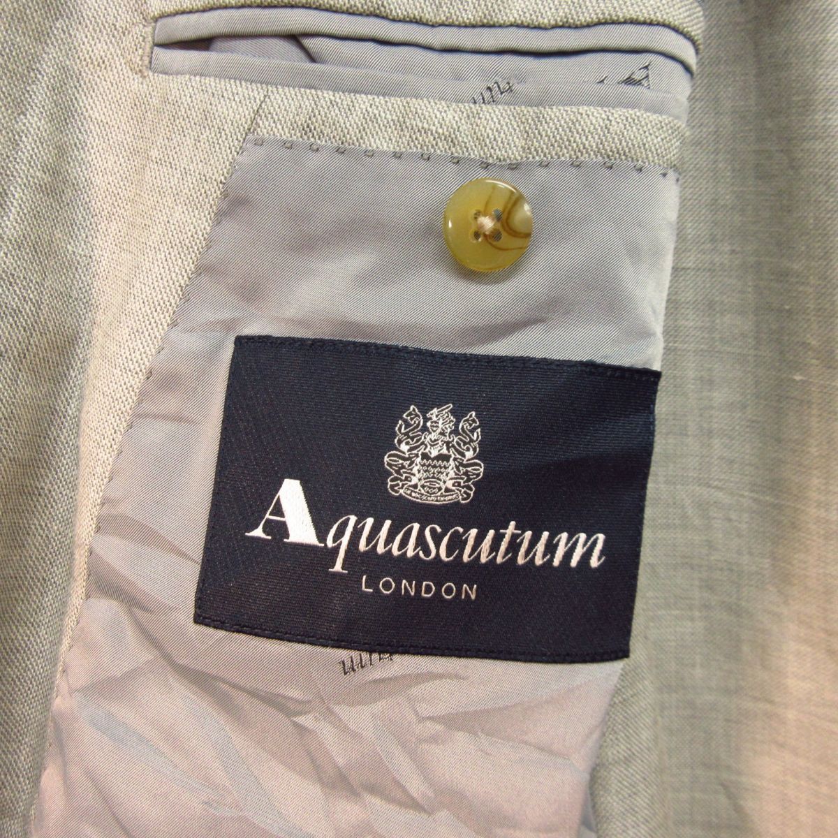 ◎Aquascutum アクアスキュータム◆テーラードジャケット ブレザー 2釦 紳士服 シルク混◆メンズ グレー系 AB5サイズ◆KA4917_画像8