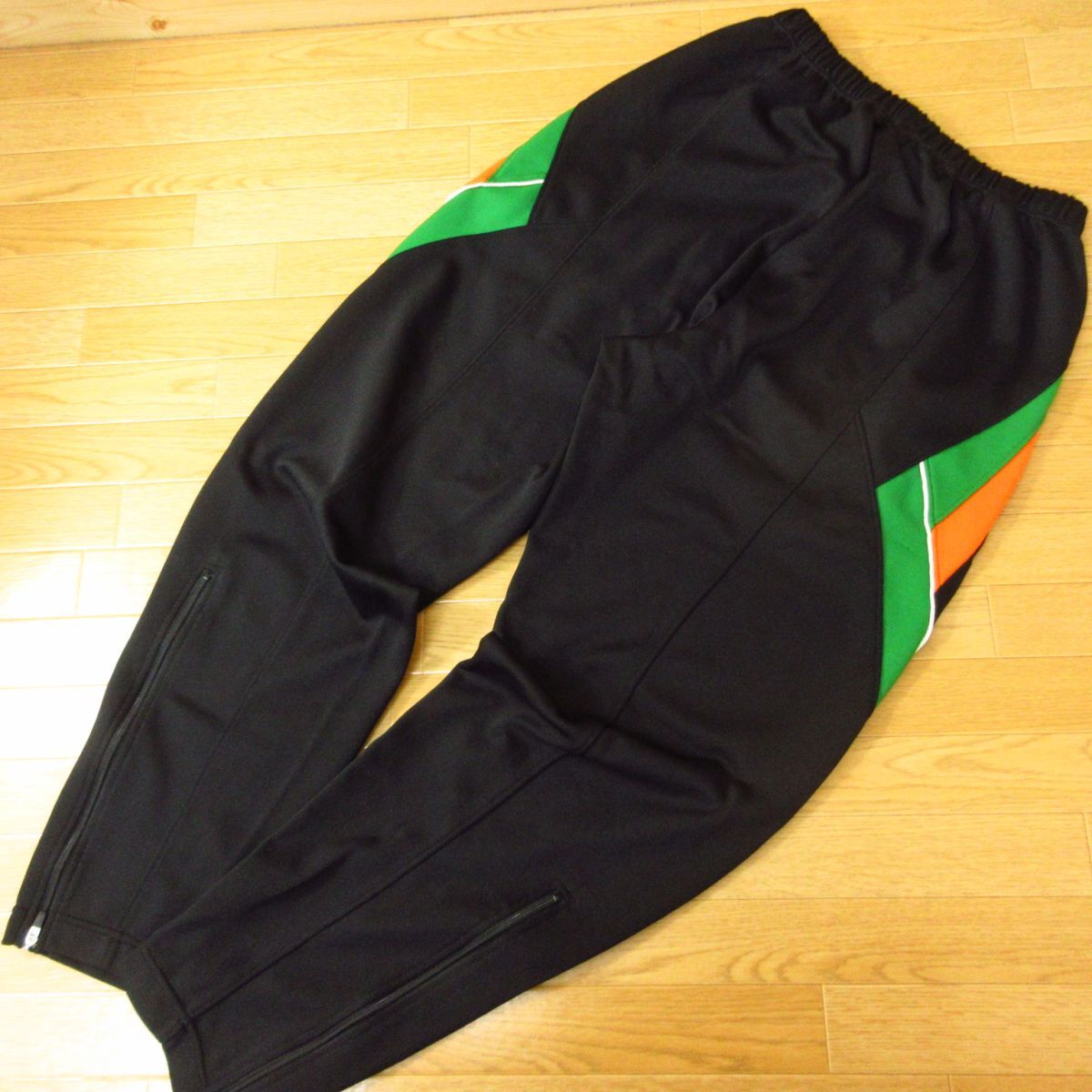 * use fewer!M 2 pcs set!asics Asics * jersey pants sport training wear * men's black set sale *C1393