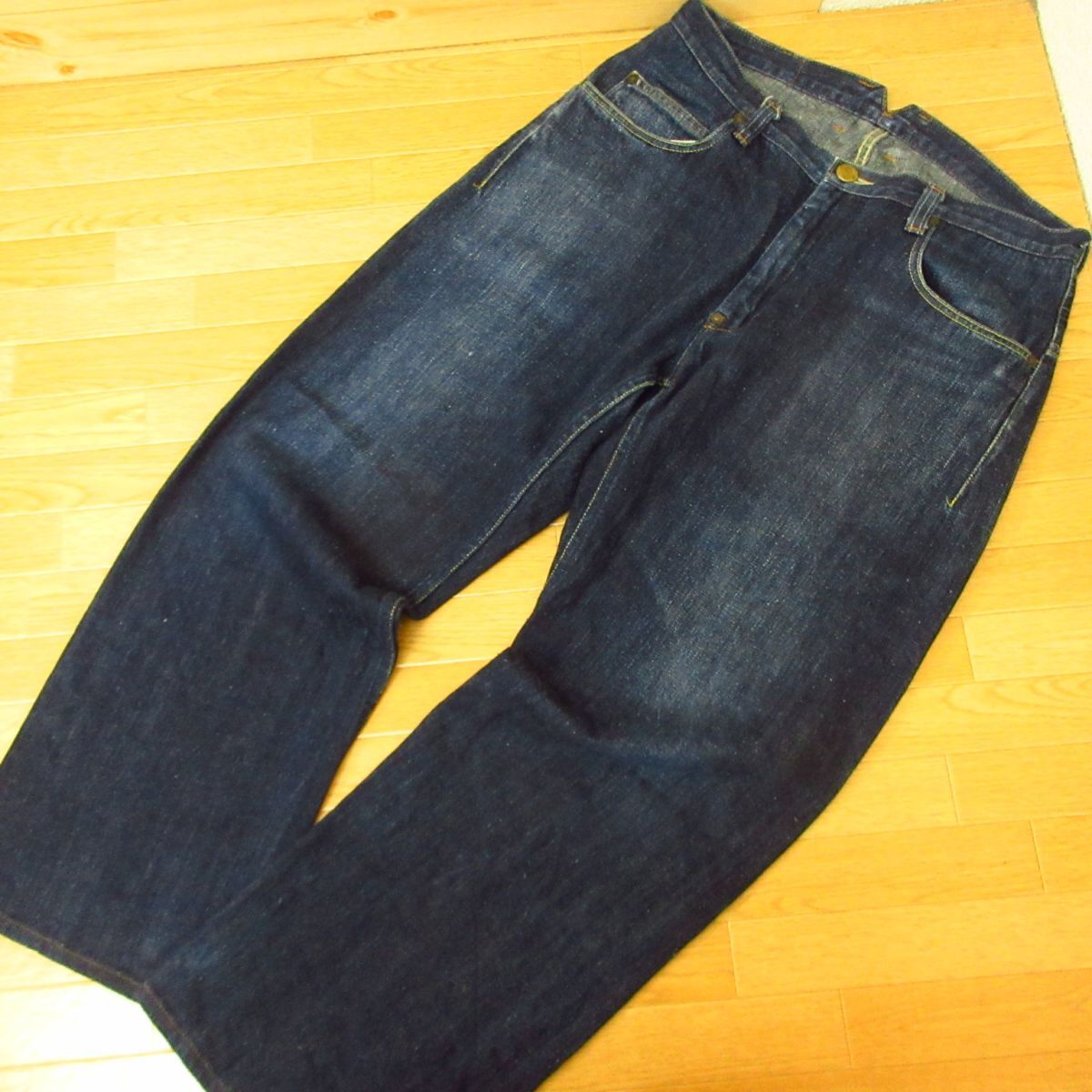 *BLUE BLUE Hollywood Ranch Market * Denim брюки джинсы лен .G хлеб futoshi . свободно * мужской темно-синий 33 дюймовый *P5059