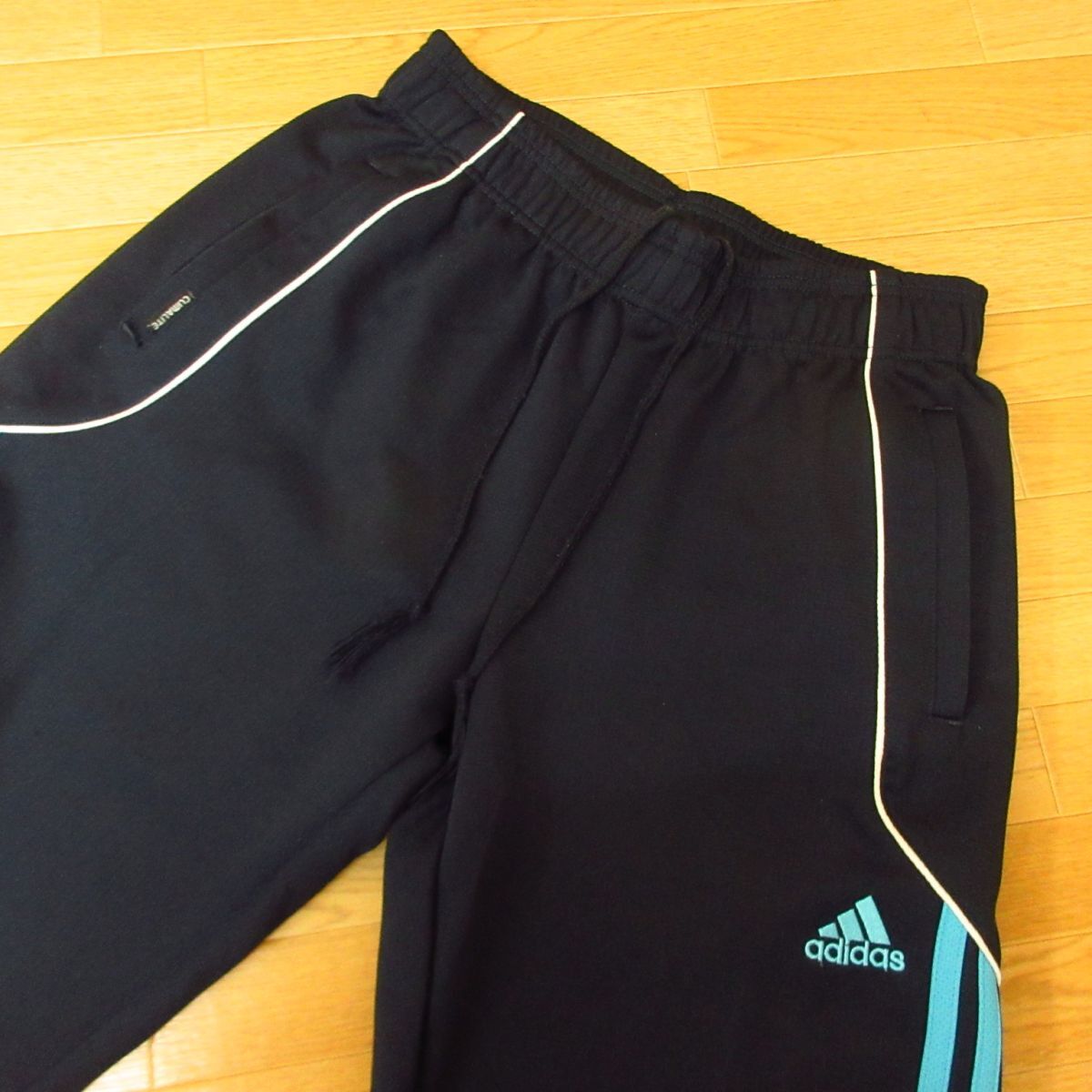 ◎使用少なめ！M-Lサイズ 上下セット！adidas アディダス◆ジャージ ジャケット&パンツ◆メンズ 黒x紺◆B4128_画像7