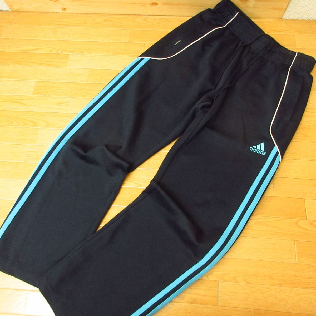 ◎使用少なめ！M-Lサイズ 上下セット！adidas アディダス◆ジャージ ジャケット&パンツ◆メンズ 黒x紺◆B4128_画像5