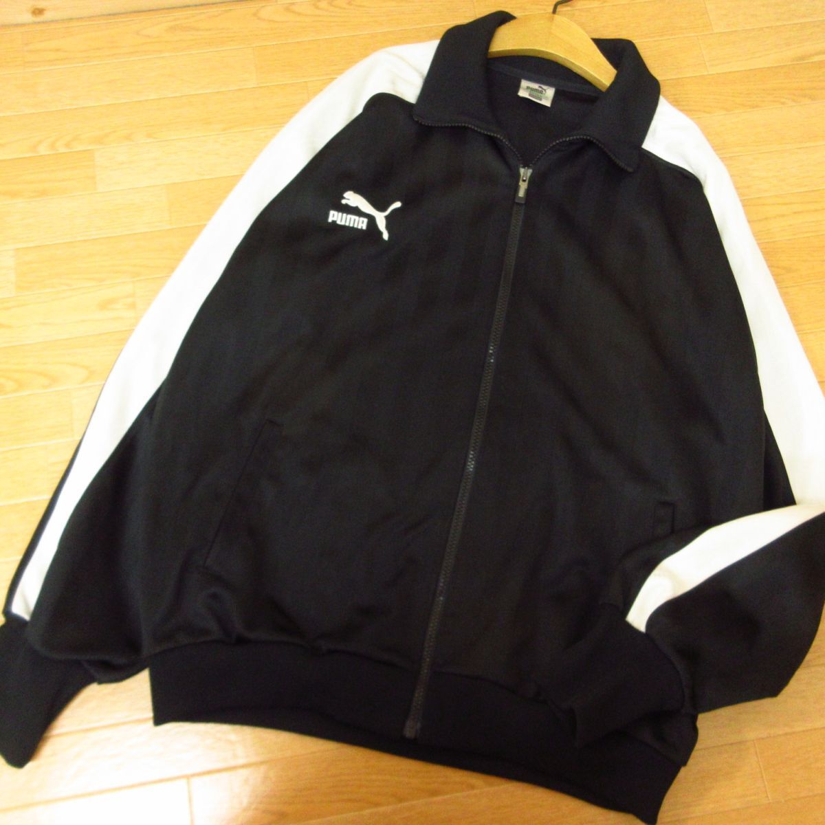 ◎希少 90s！2XL-3XL 上下セット！PUMA プーマ◆ジャージ ジャケット&ナイロンパンツ ヴィンテージ◆メンズ 黒◆B4117_画像3