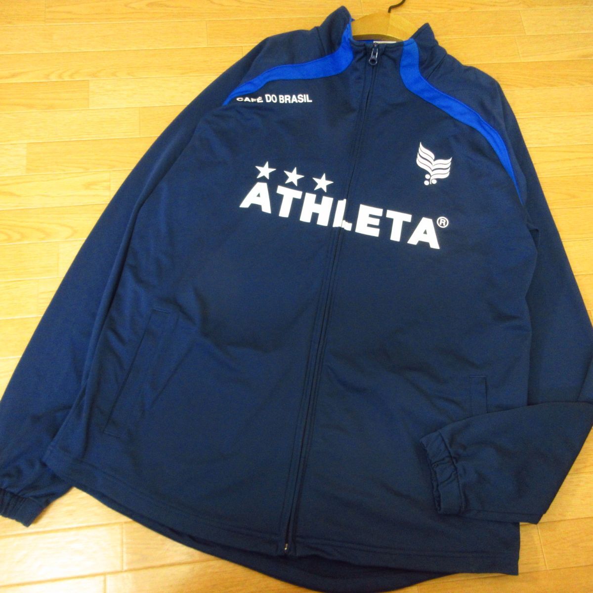 ◎使用少なめ！XL 上下セット！ATHLETA&hummel サッカー◆ジャージ ジャケット&パンツ◆メンズ ネイビー 紺◆B4113_画像2