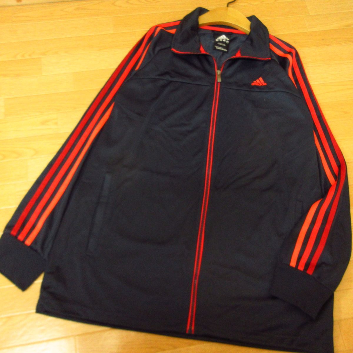 ◎adidas アディダス XL 上下セット◆ジャージ ジャケット&パンツ◆メンズ 紺x赤◆B4105_画像2