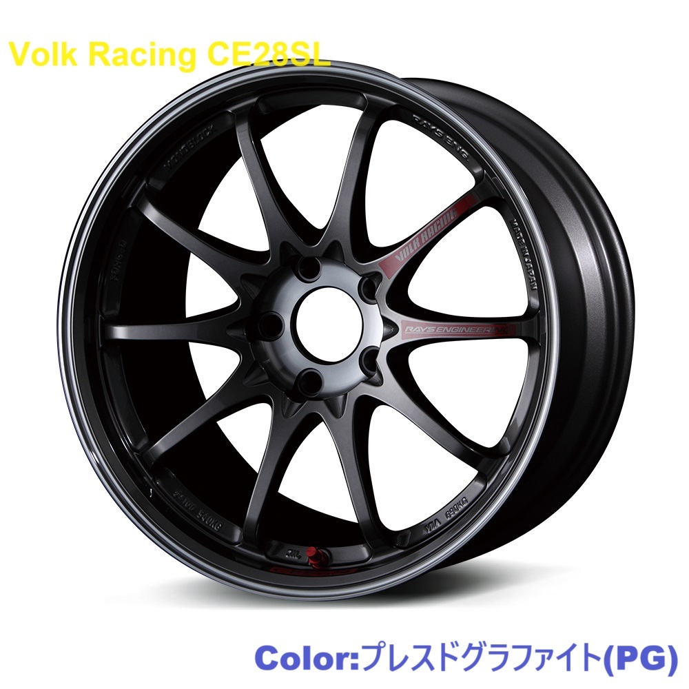 【納期要確認】RAYS Volk Racing CE28SL SIZE:9.5J-18 +45(F3) PCD:114.3-5H Color:PG ホイール2本セット_画像1