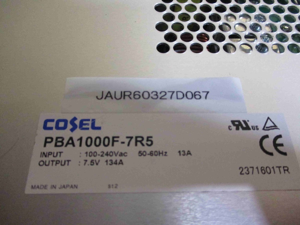 中古COSEL PBA1000F-7R5 100-240VAC 50-60Hz 13A 7.5V 134A(JAUR60327D067)_画像7