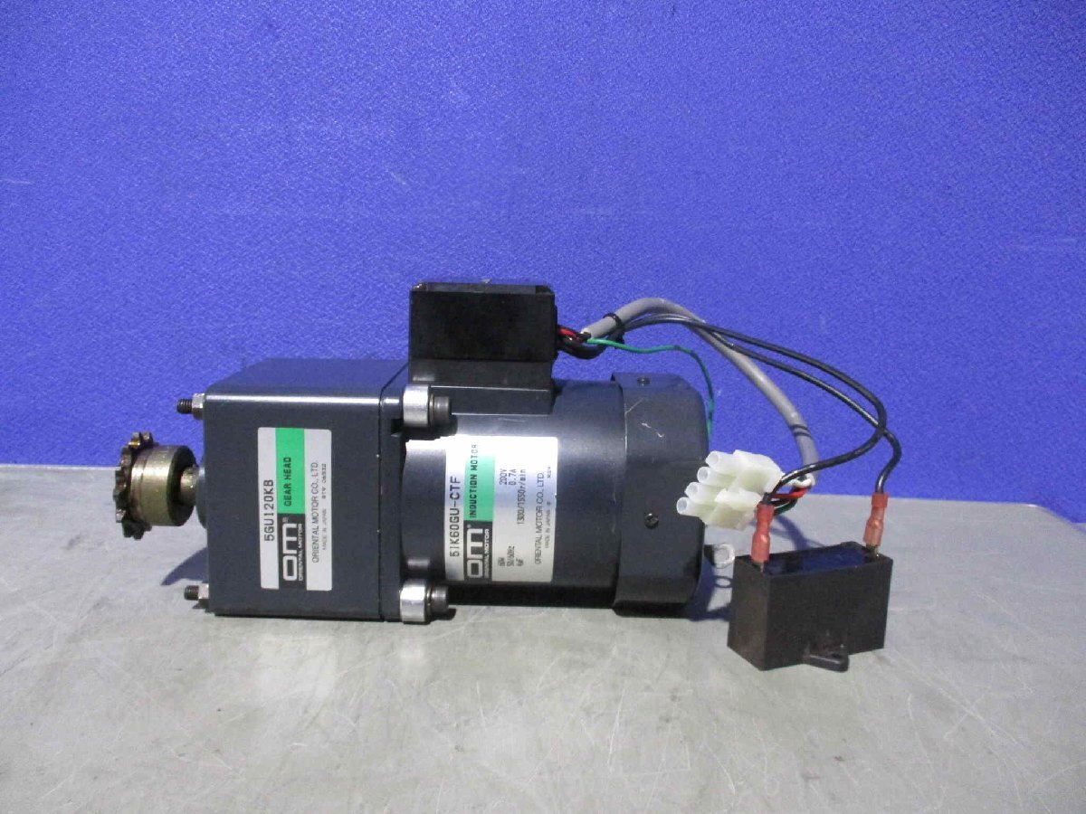 中古 ORIENTAL MOTOR INDUCTION MOTOR 5IK60GU-CTF/GEAR HEAD 5GU120KB (KATR60329B025)_画像3