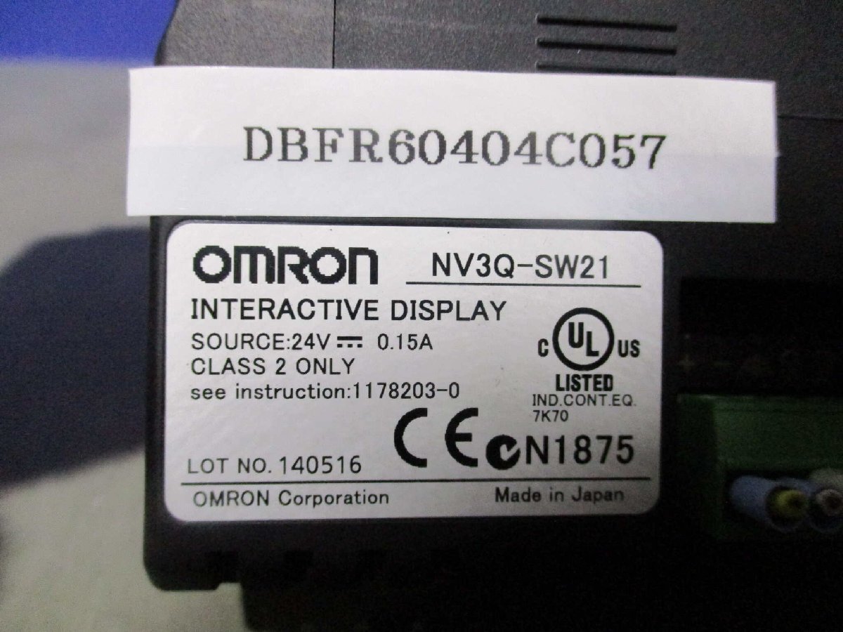 中古 OMRON NV3Q-SW21 プログラマブル表示器 通電OK (DBFR60404C057)_画像1