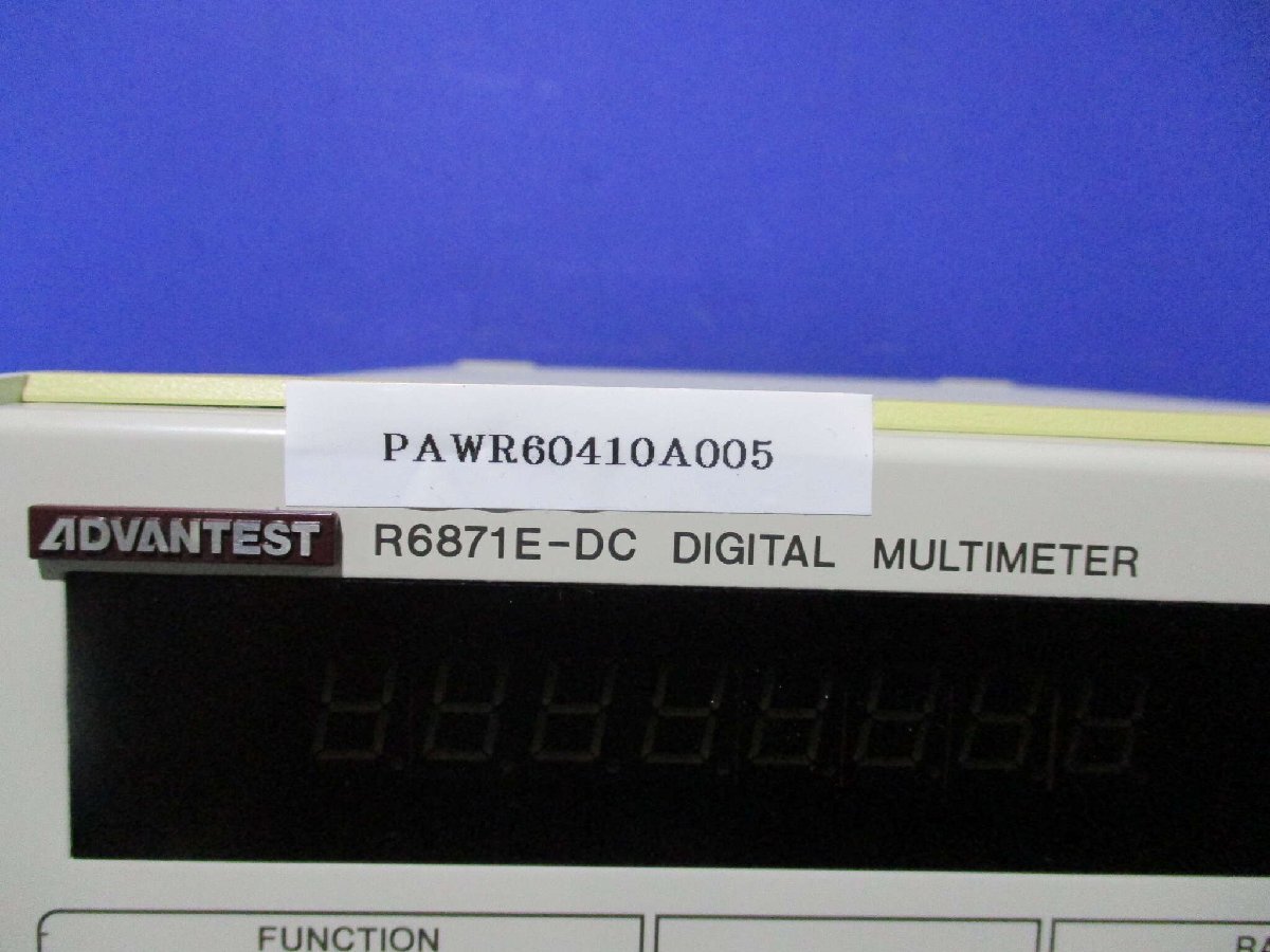 中古 ADVANTEST DIGITAL MULTIMETER R6871E-DC 通電OK (PAWR60410A005)_画像2