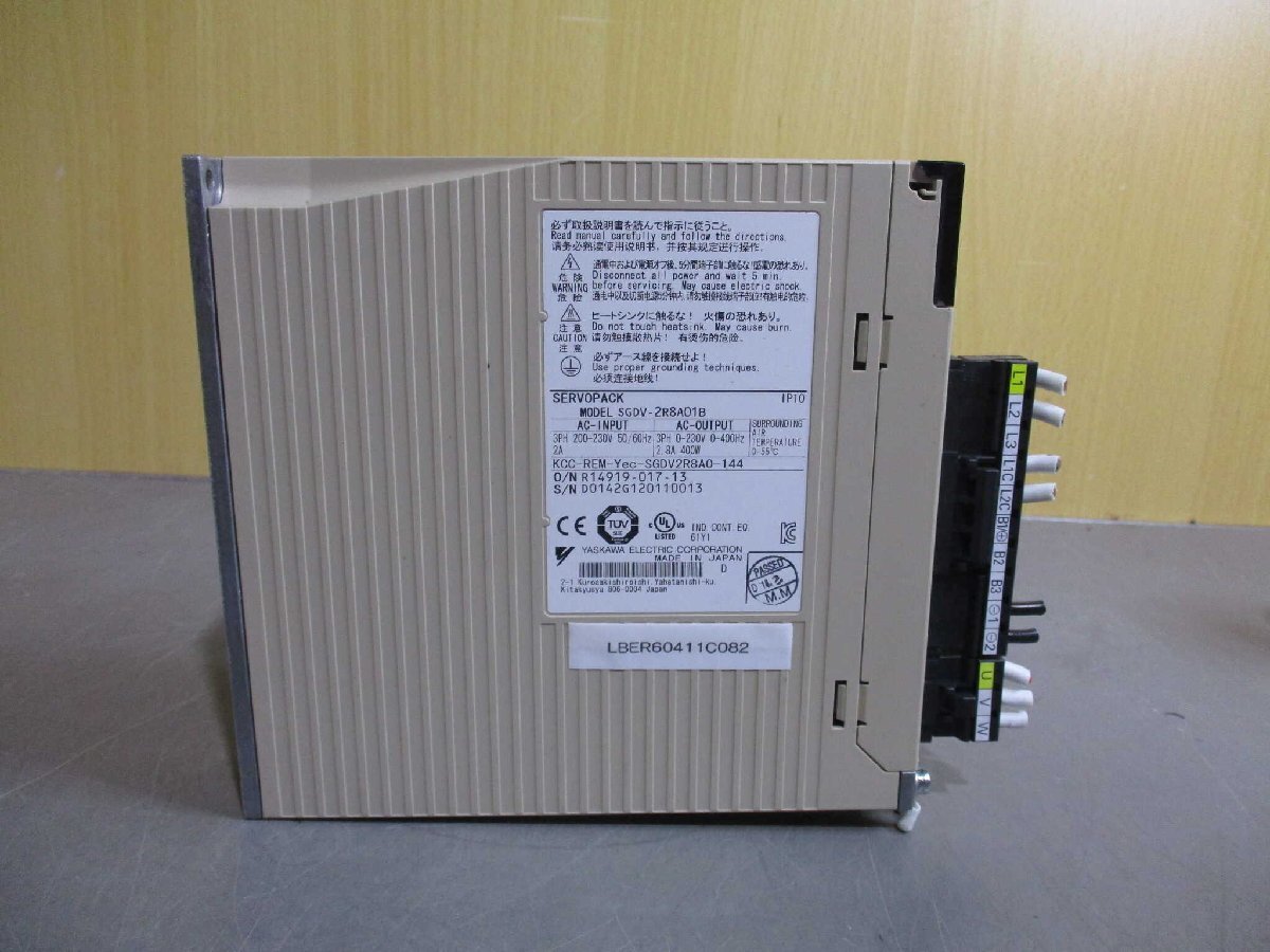 中古 YASKAWA SERVO PACK SGDV-2R8A01B 400W ACサーボパック (LBER60411C082)_画像8