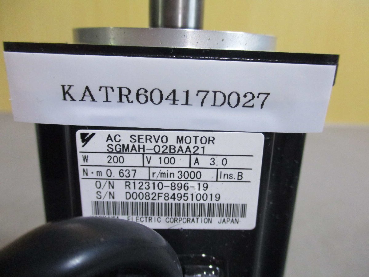 中古 YASKAWA SGMAH-02BAA21 AC サーボモーター (KATR60417D027) 中古 YASKAWA SGMAH-02BAA21 AC サーボモーター (KATR60417D027)
