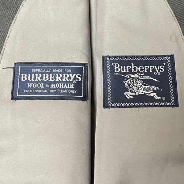 最高級 英国 バーバリープローサム【BURBERRYS PRORSUM】極上ウール＆モヘア ダブルブレザー グレー 銀釦(ホース刻印) AB5/M相当 美品 C035_画像7