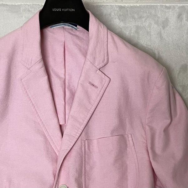 最高級 ポロラルフローレン 清涼 コットンテーラードジャケット/サマージャケット ピンク M 極美品 予備釦有 D149_画像2