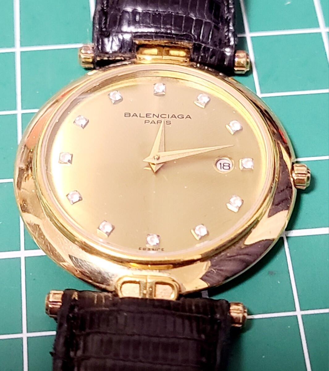 BALENCIAGA バレンシアガ  文字盤ダイヤ デイト メンズ腕時計 稼働品の画像3