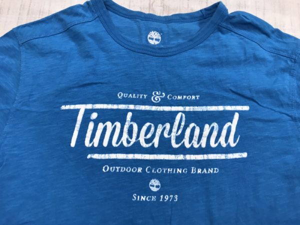 ティンバーランド Timberland アメカジ アウトドア ストリート 霜降り 半袖Tシャツ メンズ オーガニックコットン100% XL 青_画像3