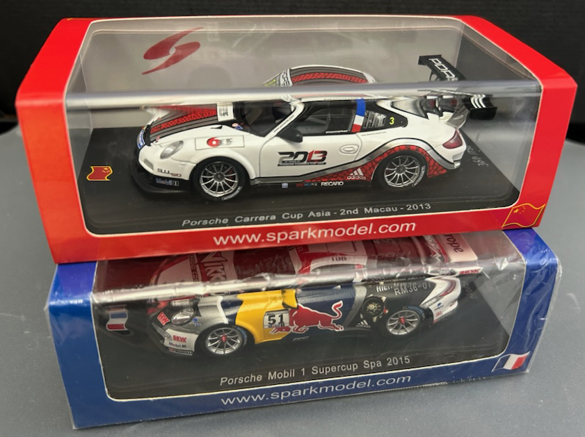 ★spark【1/43セバスチャン・ローブ★ポルシェ2台セット(マカオ2013,Mobil 1 Supercup スパ2015)】Porsche/Sbastien Loeb_spark1/43セバスチャン・ローブ2台セット