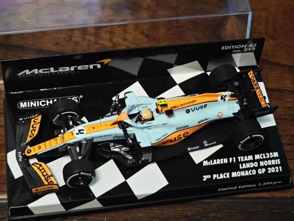 マクラーレン F1 チーム MCL35M #4 L.ノリス 2021 モナコGP 1/43 PMA 537214904の画像1