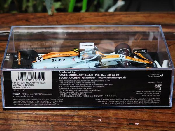 マクラーレン F1 チーム MCL35M #4 L.ノリス 2021 モナコGP 1/43 PMA 537214904の画像4