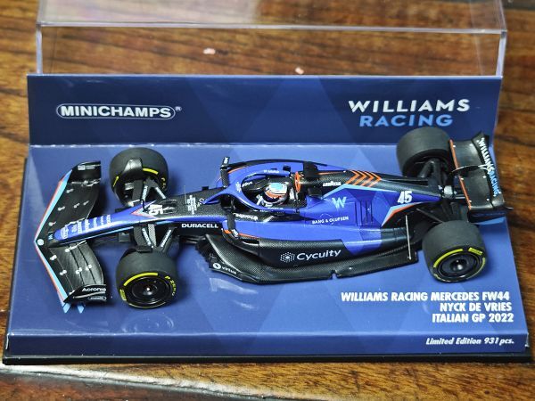 ウィリアムズ レーシング FW44 #45 N.デ・フリース 2022 イタリアGP 1/43 PMA 417221645の画像2