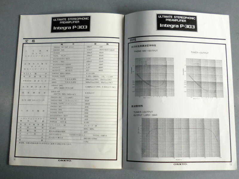 1970年代 名機 ONKYO Integra P-303 取扱説明書 12ページ オンキョー プリアンプ アンプ 取説 希少品_画像3