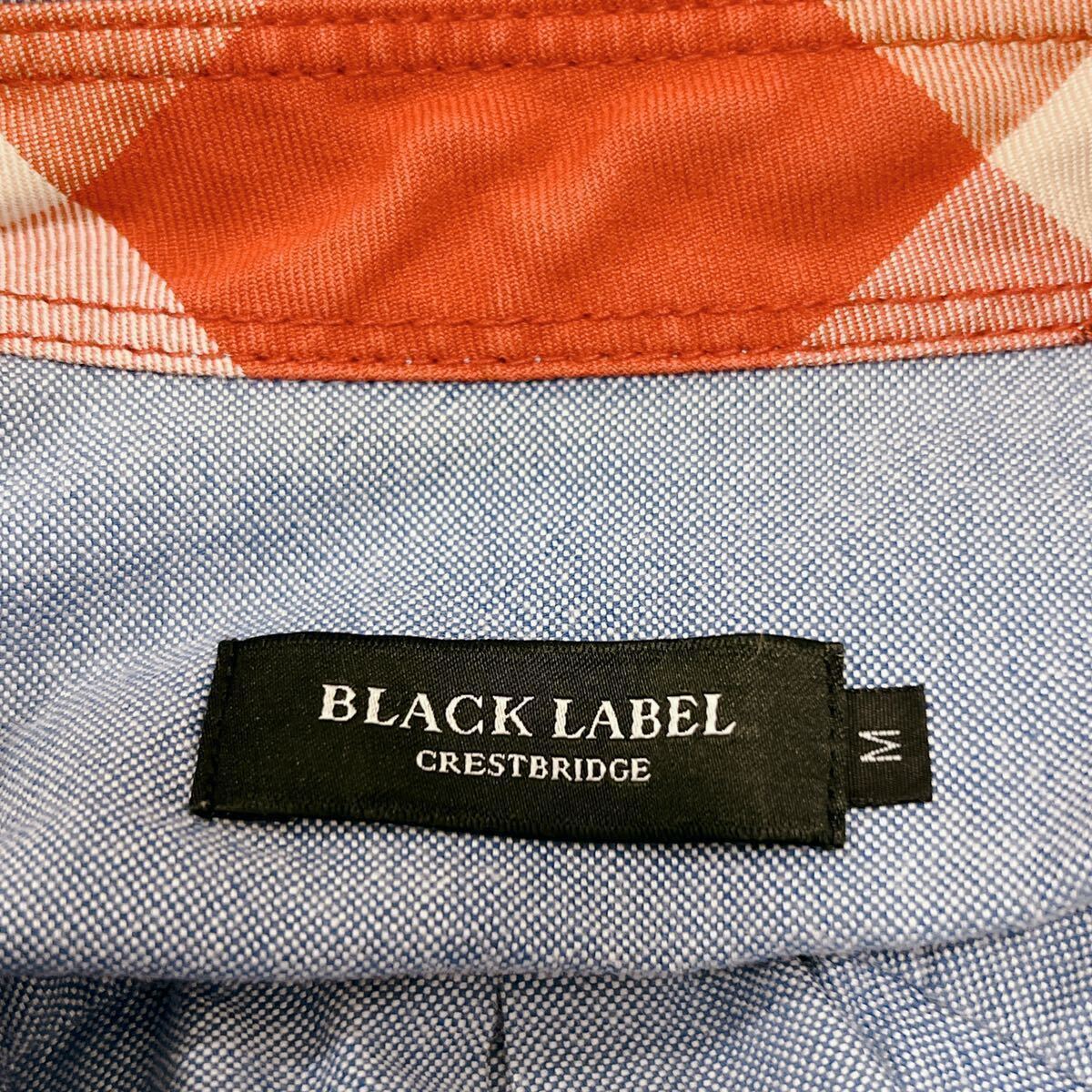 LACK LABEL CRESTBRIDGE ブラックレーベルクレストブリッジ 長袖シャツ タンガリー チェック 綿100% 希少カラー Mサイズ 春夏 レアの画像7