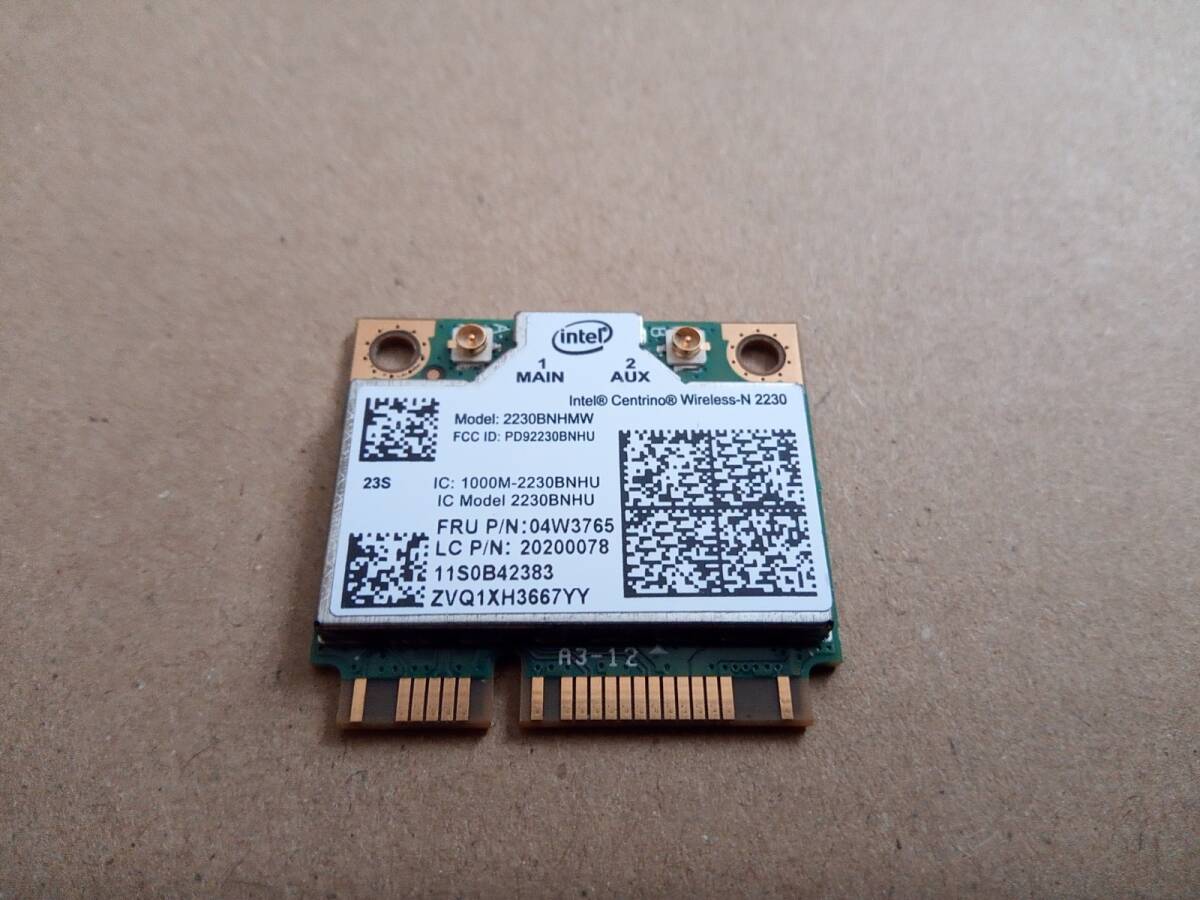 Lenovo レノボ純正 Intel Centrino N2230 2230BNHMW 11b/g/n 04W3765 無線LANカード Bluetooth4.0の画像1