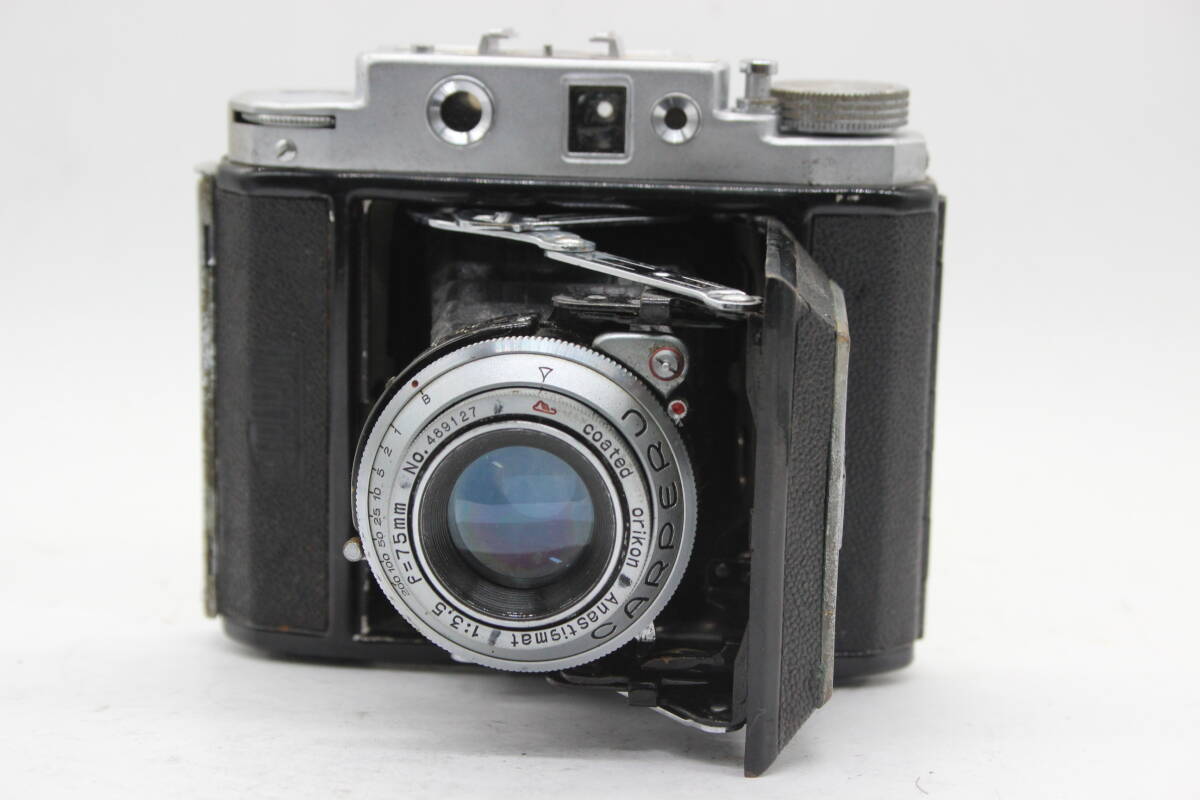 【訳あり品】 KARORON RF coated orikon Anastigmat 75mm F3.5 蛇腹カメラ s9358_画像2