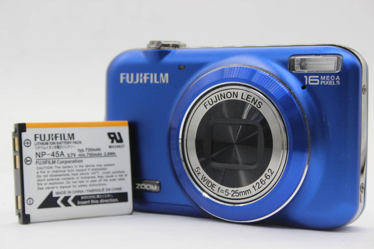 【返品保証】 フジフィルム Fujifilm Finepix JX400 ブルー 5x バッテリー付き コンパクトデジタルカメラ s9398