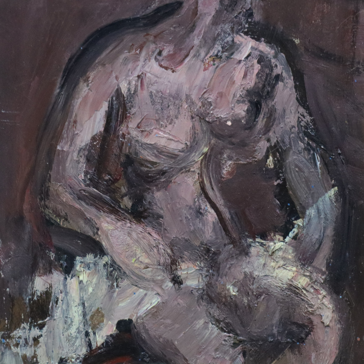【宙】作者不詳「裸婦」板に油彩 SM号 豪華額装 1970年制作 裸婦逸品 ヌード アトリエ 小額 良品 C3T19.h.C_画像5