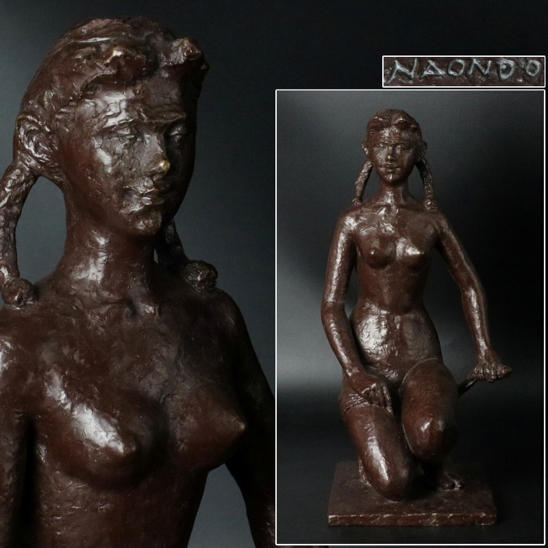 【宙】彫刻家 中村直人 ブロンズ製 裸婦像 高40.8cm 8504g 異才の画家 二科会会員 東京国立近代美術館収蔵 C4S24.jq.Eの画像1