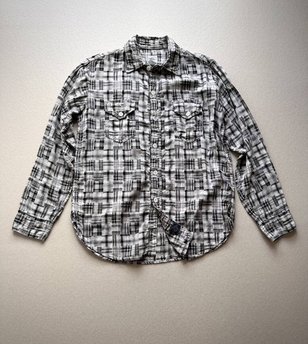 USA製 “ POST O’ ALLS ” MADRAS PATTERN NEW LIGHT SHIRT アメリカ製 ポストオーバーオールズ マドラス ニューライトシャツ オリジナル_画像2