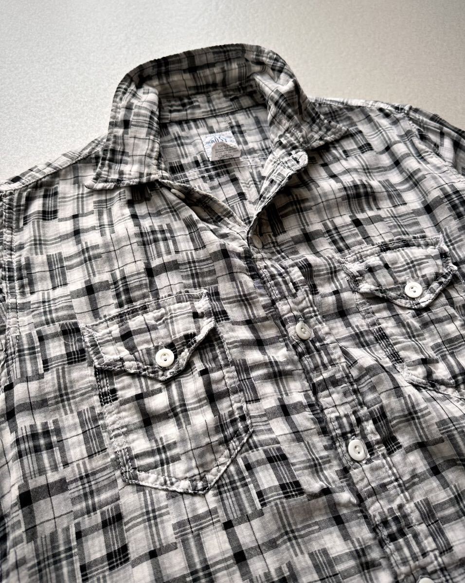 USA製 “ POST O’ ALLS ” MADRAS PATTERN NEW LIGHT SHIRT アメリカ製 ポストオーバーオールズ マドラス ニューライトシャツ オリジナル_画像4