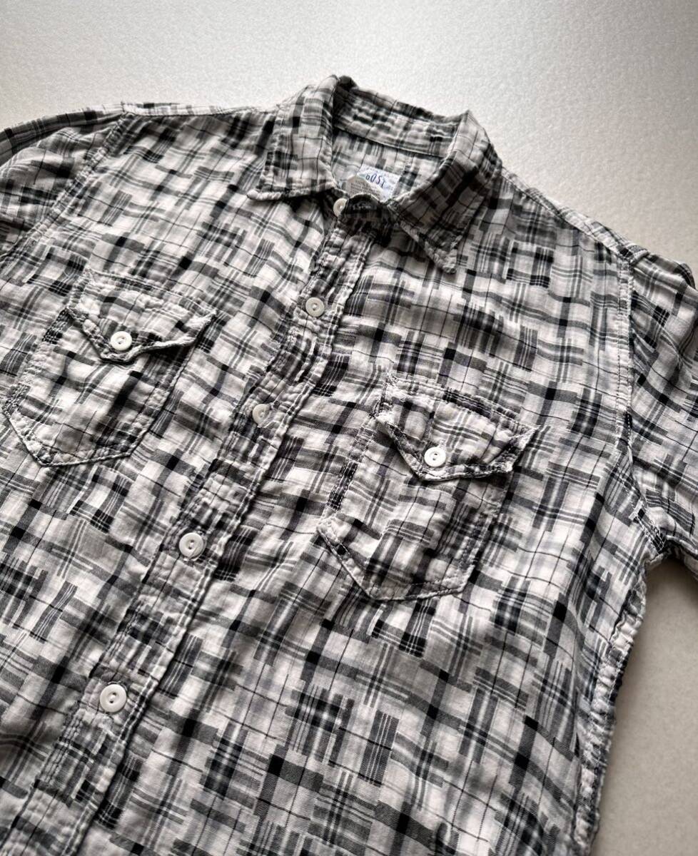 USA製 “ POST O’ ALLS ” MADRAS PATTERN NEW LIGHT SHIRT アメリカ製 ポストオーバーオールズ マドラス ニューライトシャツ オリジナル_画像3