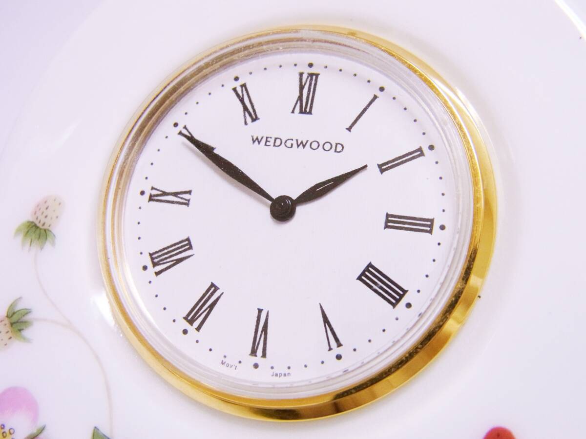 （62）（63） ミキモト ウェッジウッド ワイルドストロベリー 置時計 2点セット ジャンクの画像6