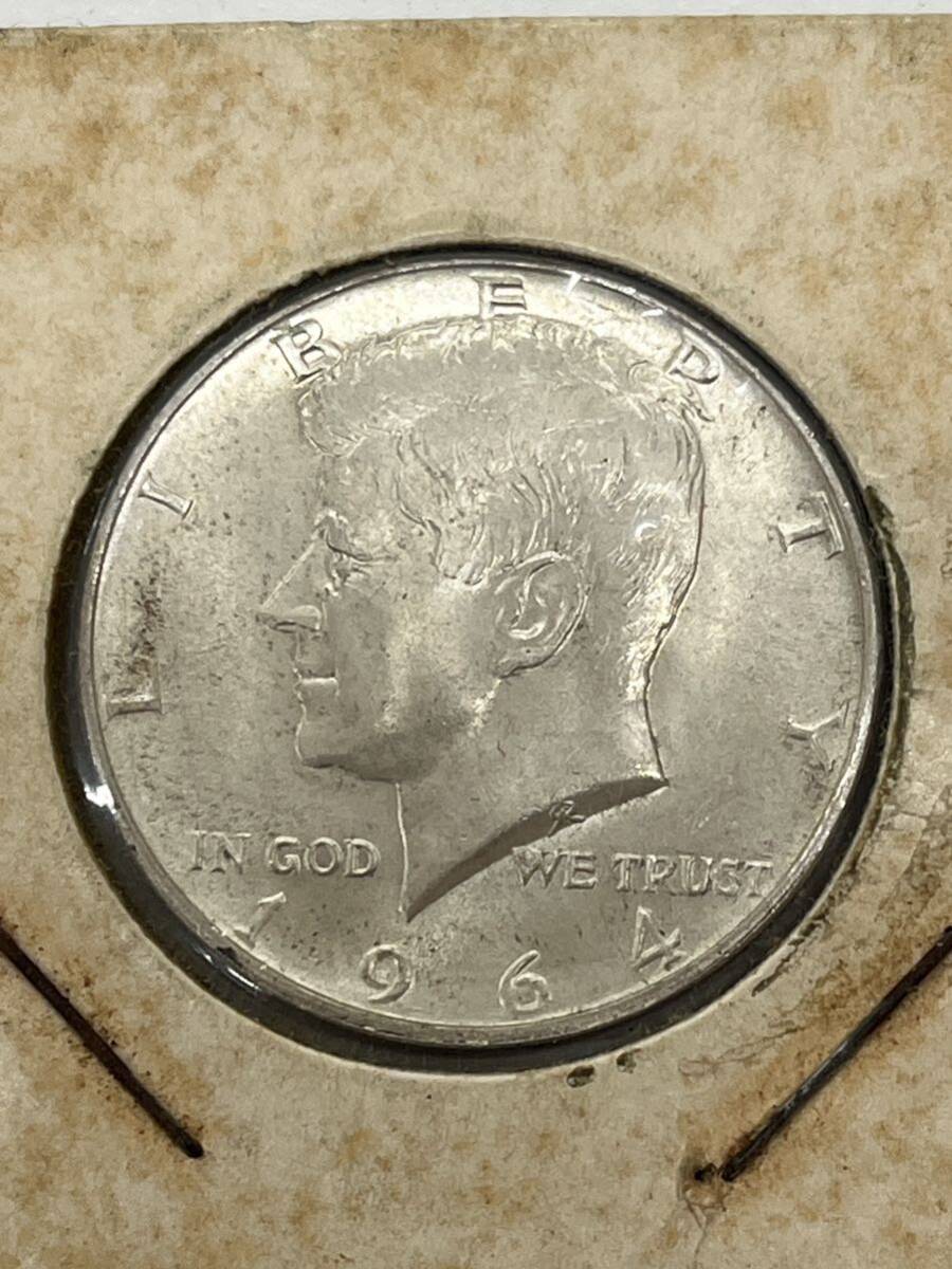 美品 アメリカ 1964 リバティコイン ケネディ イーグル ハーフドル 50セント　銀貨 HALF DOLLAR 古銭 2枚セット_画像6